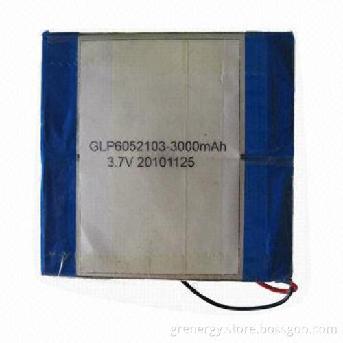 Lithium Polymer Battery Pack with 3,000mAh, Suitable for GPS, MP3/MP4 Players